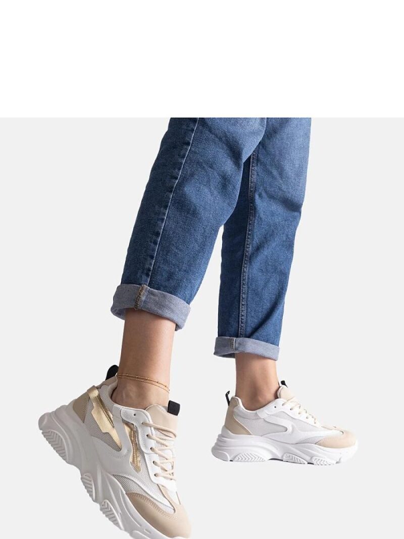 Beżowo-złote damskie sneakersy Milenka - Solea - obrazek 5