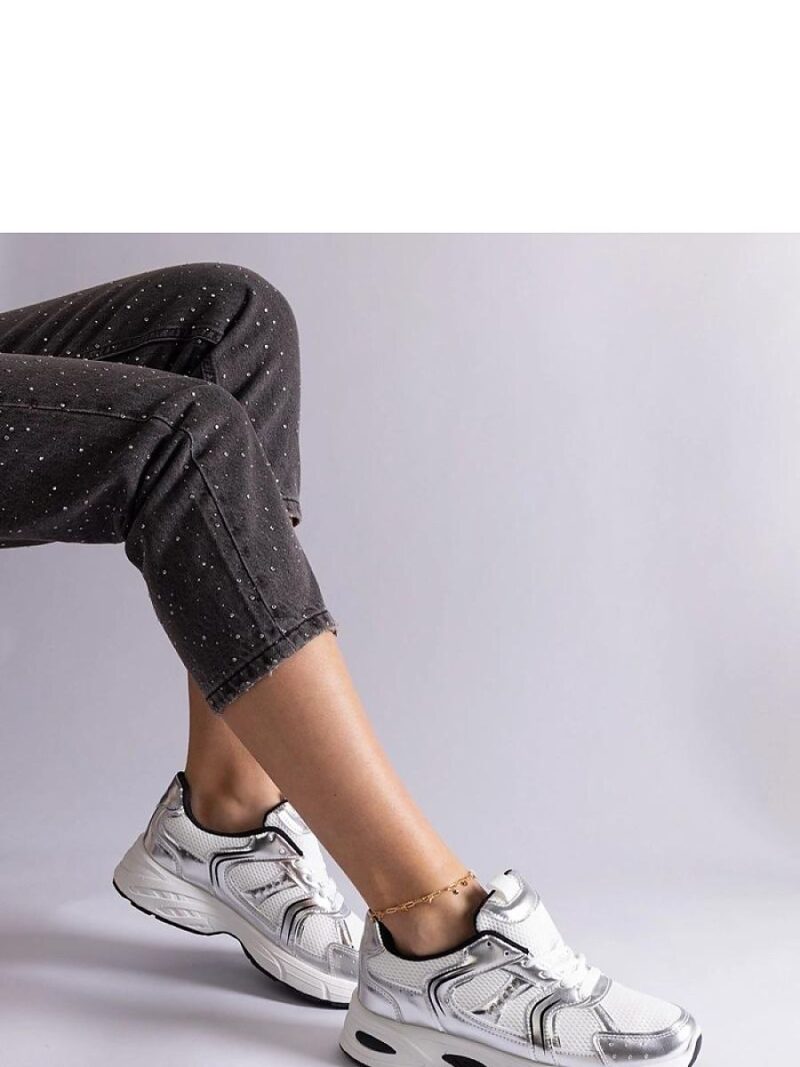 Biało-srebrne sneakersy sportowe Ena - Solea - obrazek 3