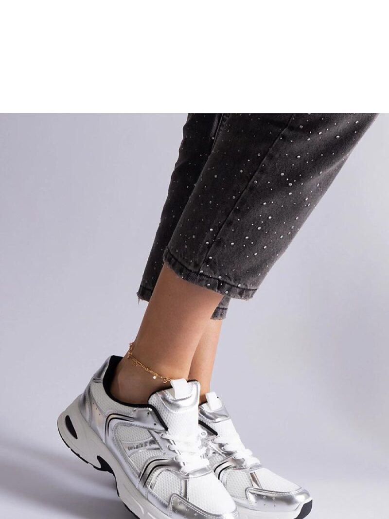 Biało-srebrne sneakersy sportowe Ena - Solea - obrazek 5