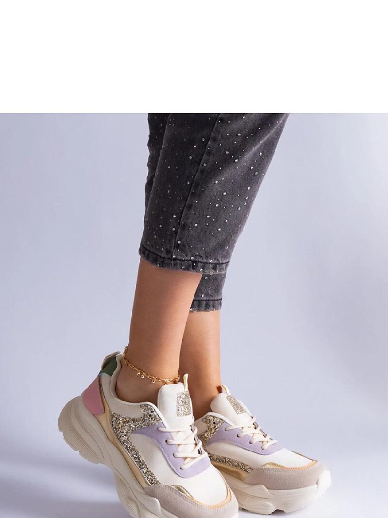 Wielokolorowe sneakersy z brokatowymi wstawkami Clorinda - Solea - obrazek 5