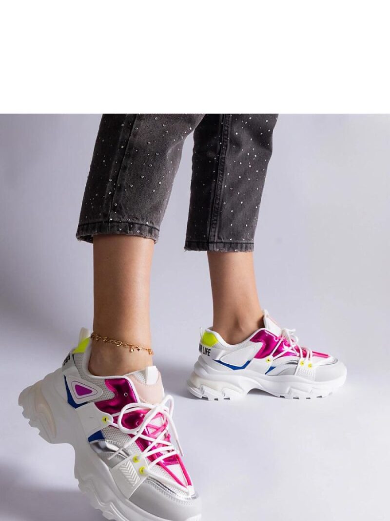 Biało-rózowe sneakersy sportowe Sulamita - Solea