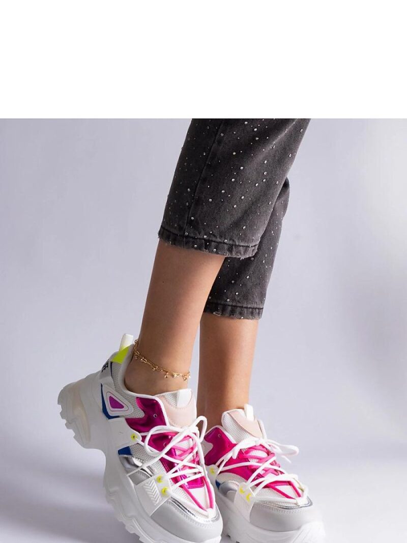 Biało-rózowe sneakersy sportowe Sulamita - Solea - obrazek 4