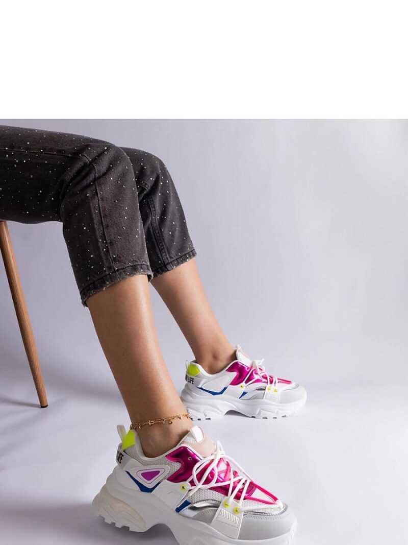 Biało-rózowe sneakersy sportowe Sulamita - Solea - obrazek 5