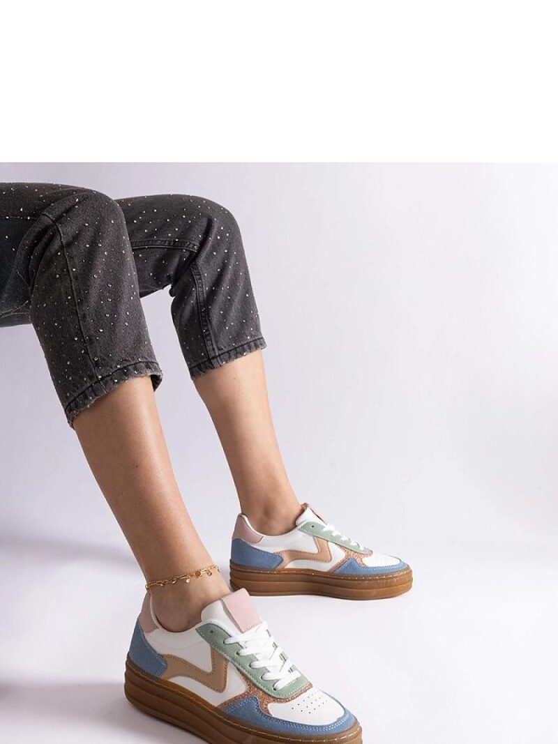 Niebieskie sneakersy na gumowej podeszwie Quica - Solea