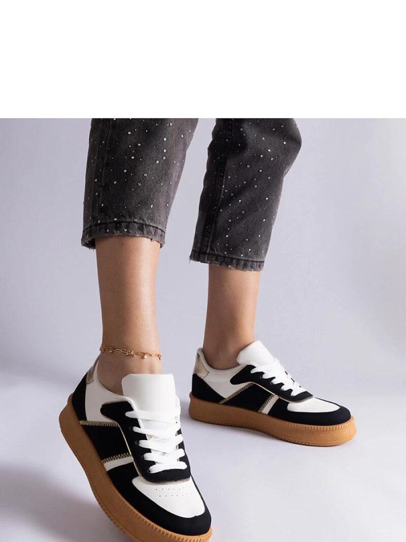 Czarne sneakersy sznurowane na platformie Felicita - Solea - obrazek 2