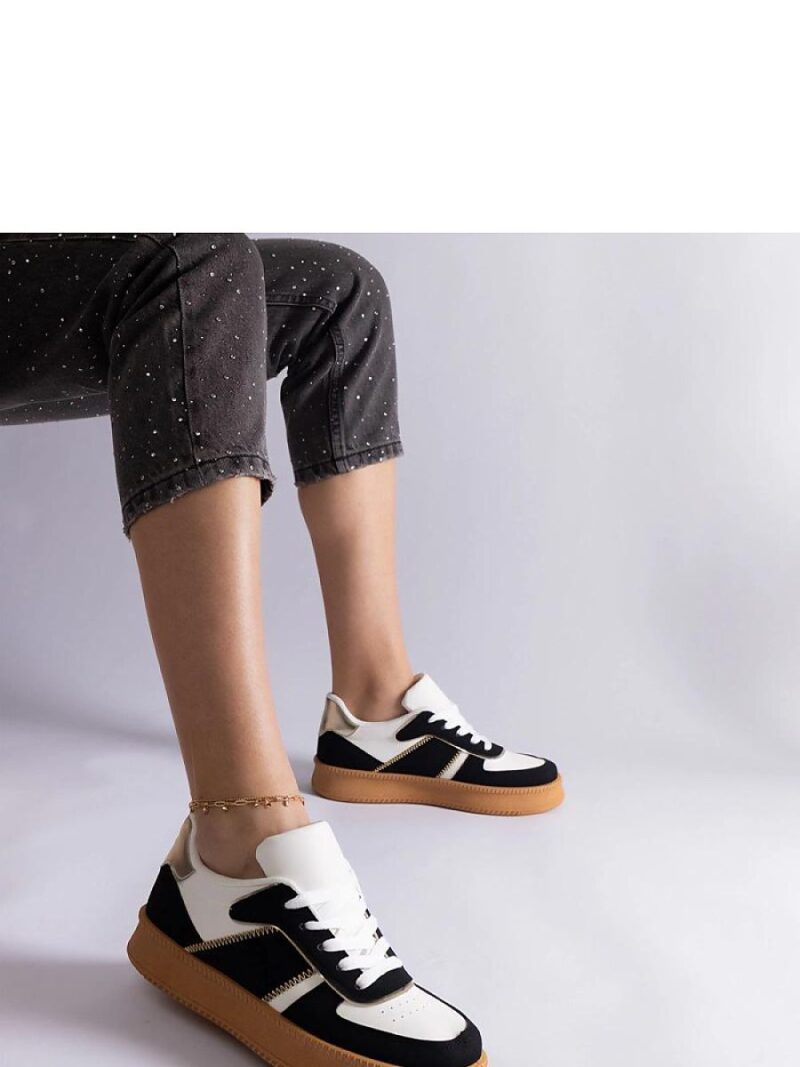 Czarne sneakersy sznurowane na platformie Felicita - Solea - obrazek 3