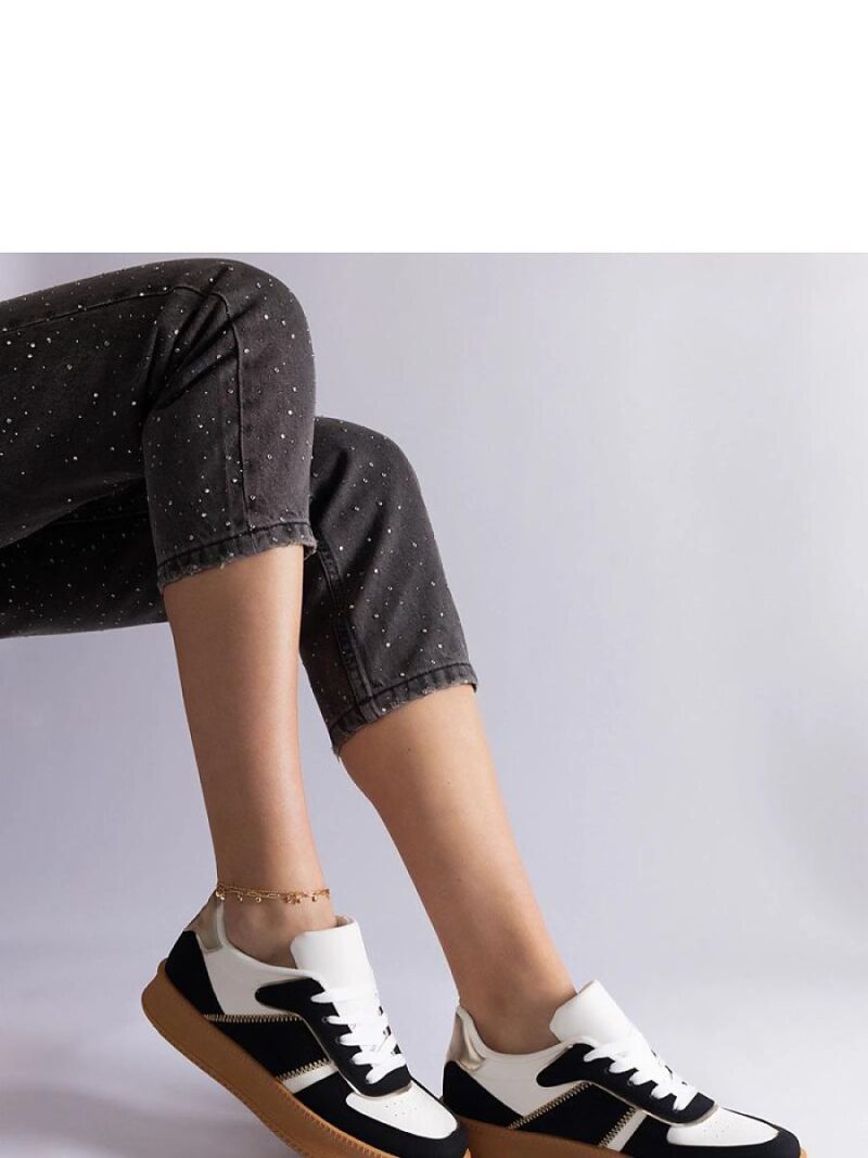 Czarne sneakersy sznurowane na platformie Felicita - Solea - obrazek 4