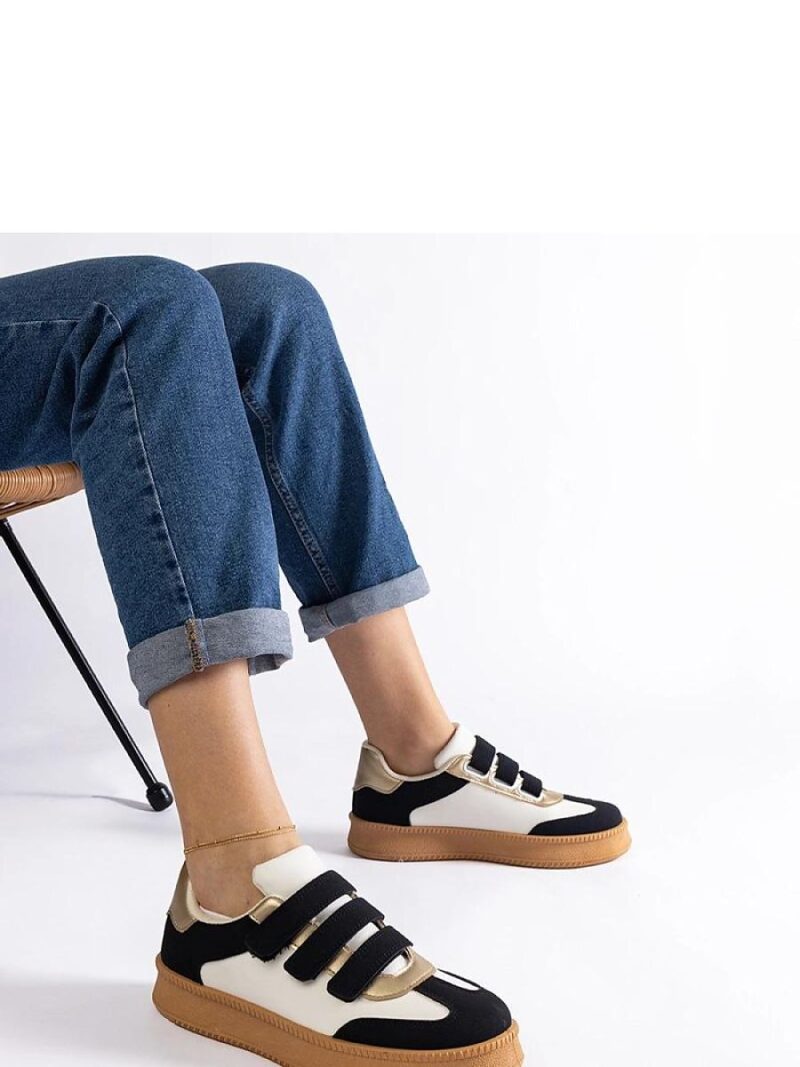 Czarne sneakersy zapinane na rzepy Mena - Solea