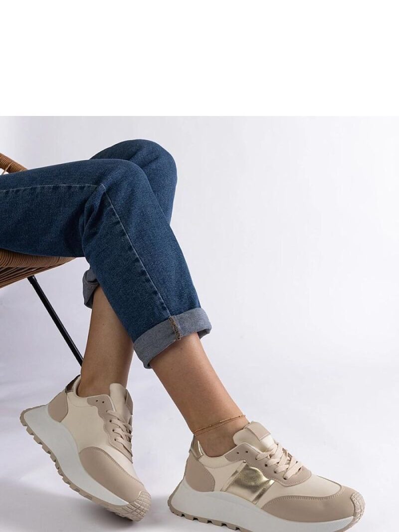 Beżowe sneakersy na platformie Cremorna - Solea