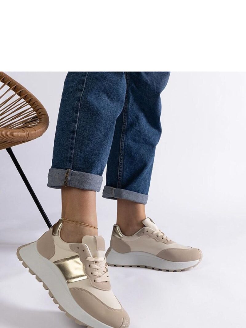 Beżowe sneakersy na platformie Cremorna - Solea - obrazek 2