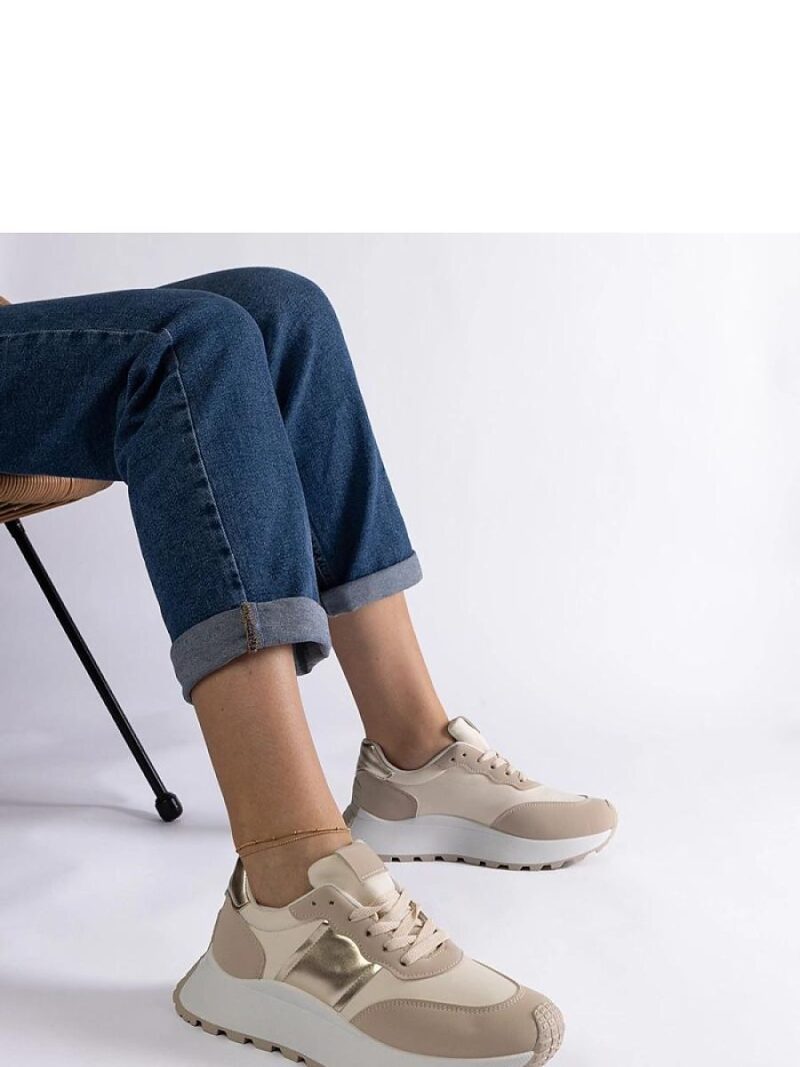 Beżowe sneakersy na platformie Cremorna - Solea - obrazek 3