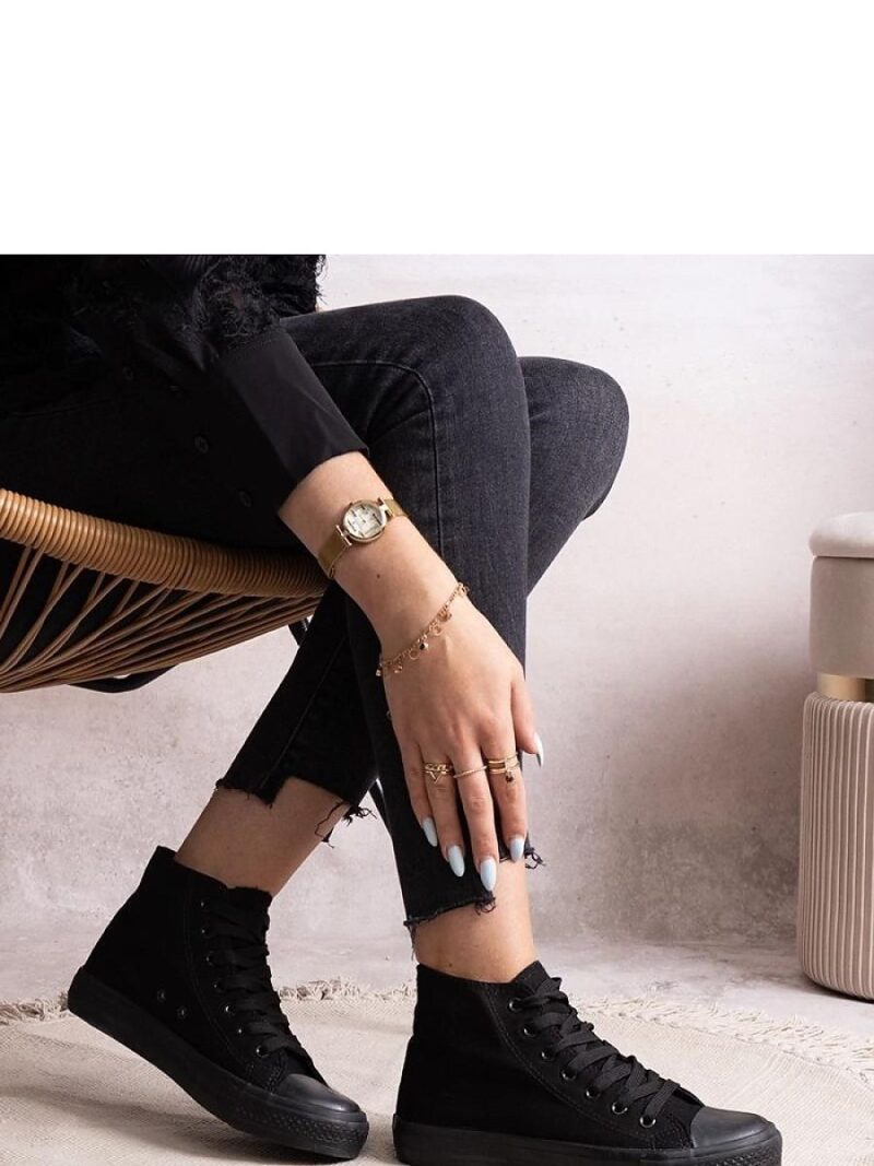 Czarne wysokie trampki Rafife - Solea - obrazek 3