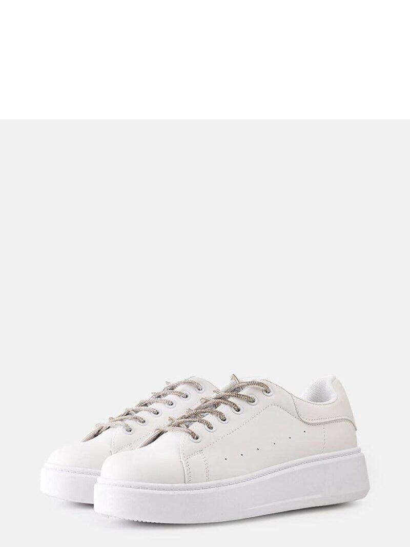 Białe sneakersy z efektownym zdobieniem Asmait - Solea
