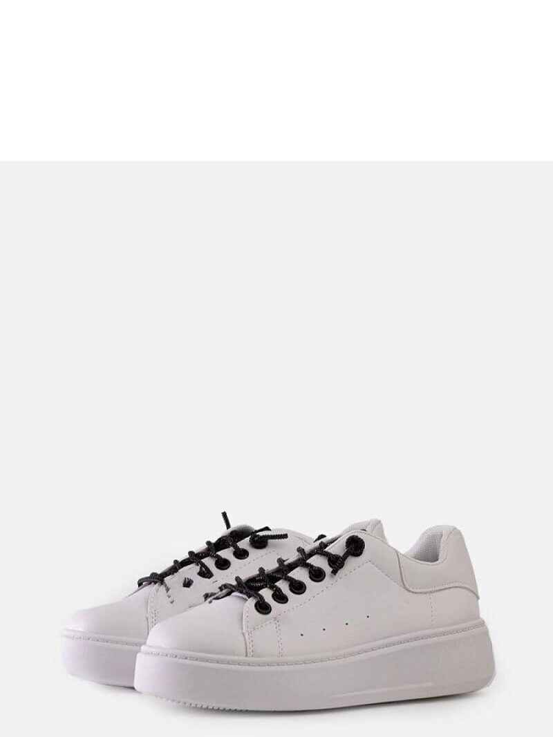 Białe sneakersy z efektownym zdobieniem Asmait - Solea - obrazek 3