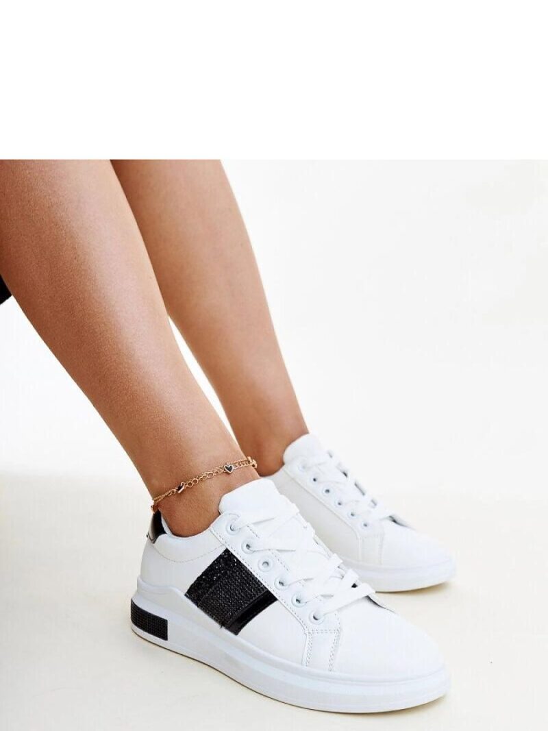 Biało-czarne sneakersy z cyrkoniami Giulia - Solea - obrazek 2