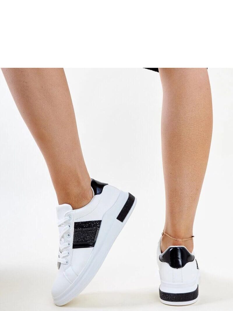 Biało-czarne sneakersy z cyrkoniami Giulia - Solea - obrazek 5