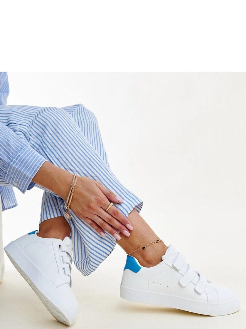 Biało-niebieskie sneakersy na rzepy Samala - Solea - obrazek 2