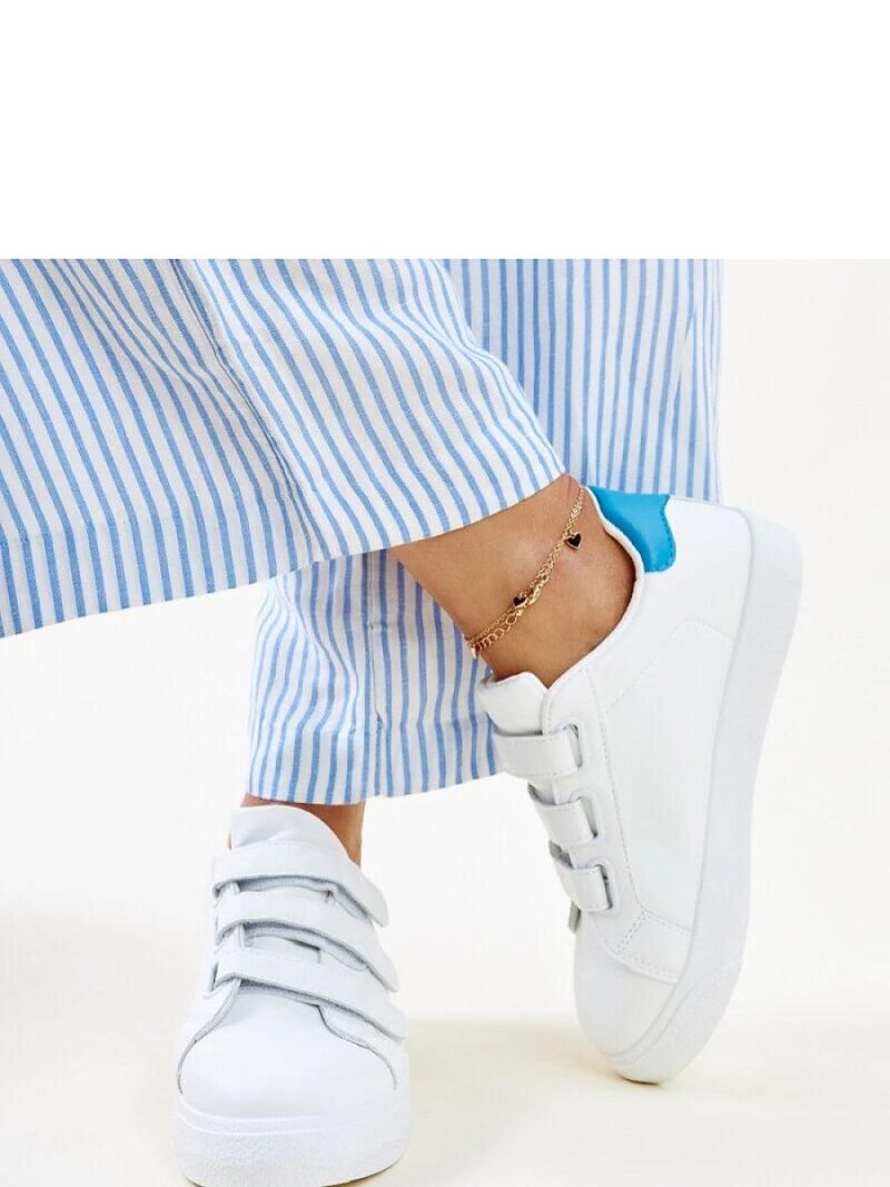 Biało-niebieskie sneakersy na rzepy Samala - Solea - obrazek 4