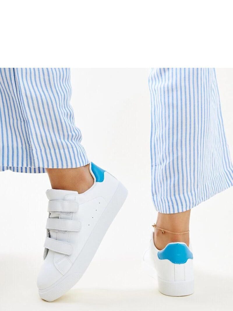 Biało-niebieskie sneakersy na rzepy Samala - Solea - obrazek 5