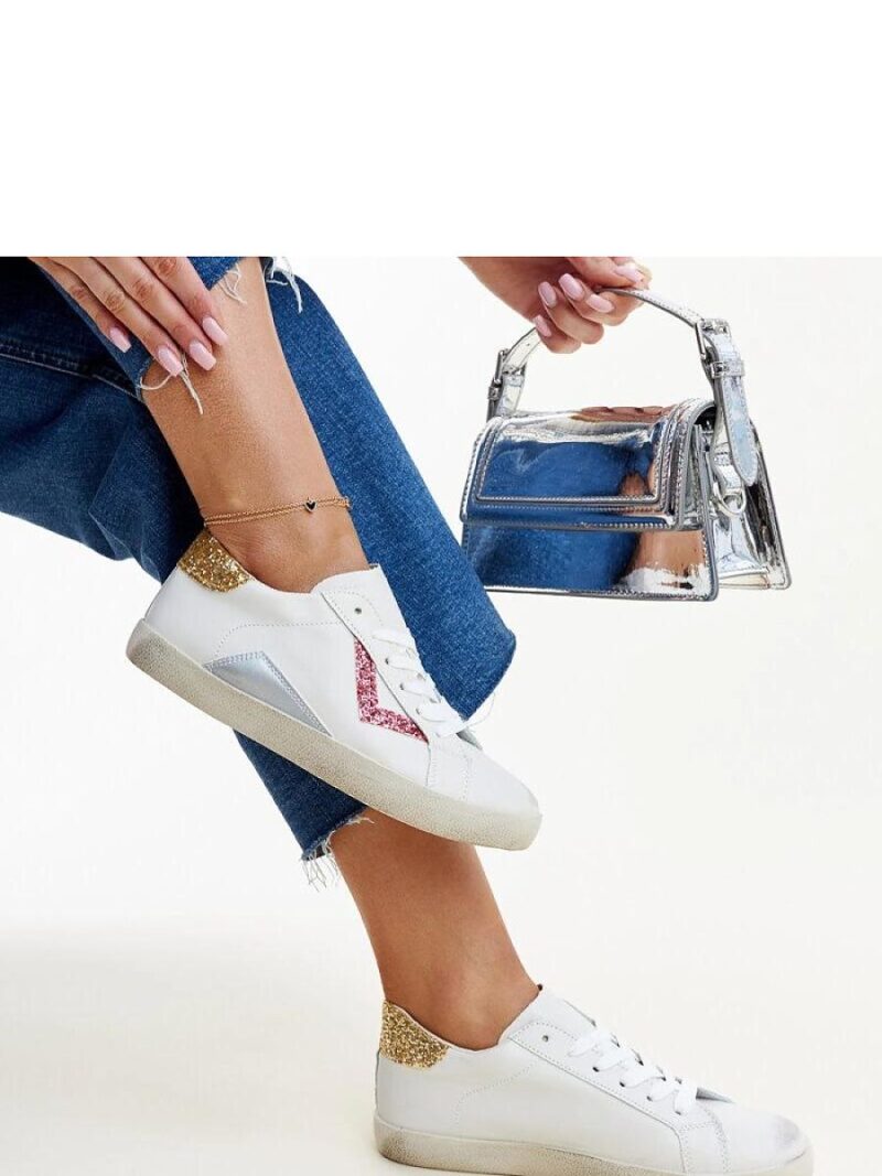 Białe sneakersy z efektem ,,znoszenia`` Gombola - Solea - obrazek 2