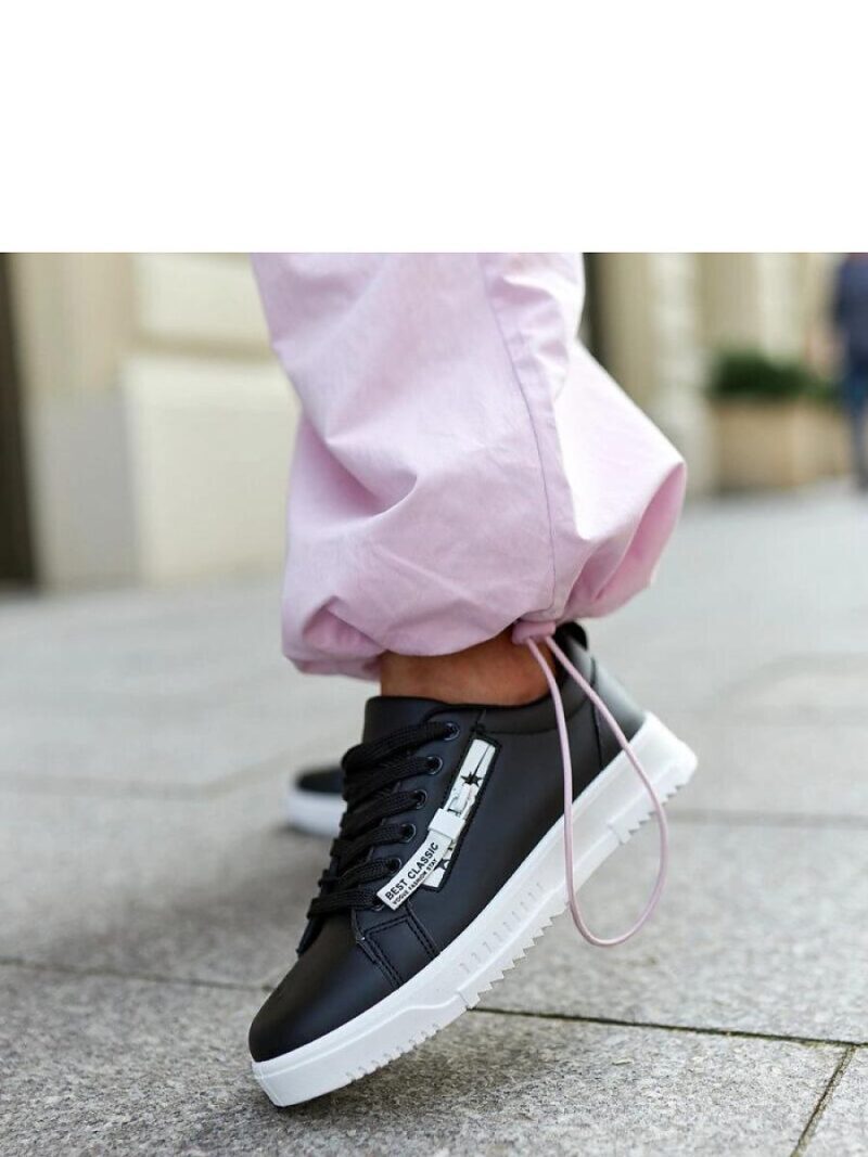 Czarne sneakersy eko skóra Brecht - Solea - obrazek 5