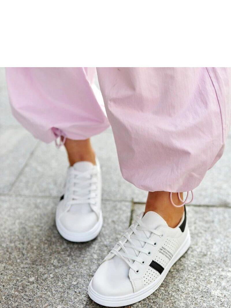 Biało-czarne sneakersy eko skóra Berdine - Solea - obrazek 4