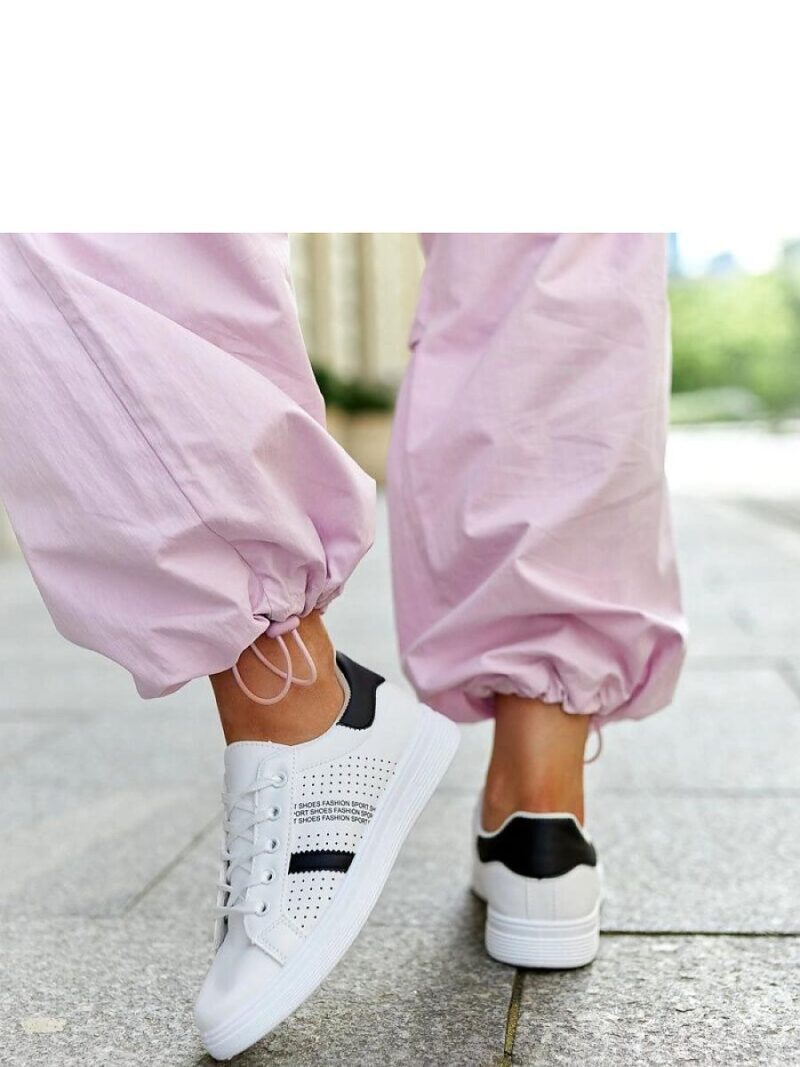 Biało-czarne sneakersy eko skóra Berdine - Solea - obrazek 5