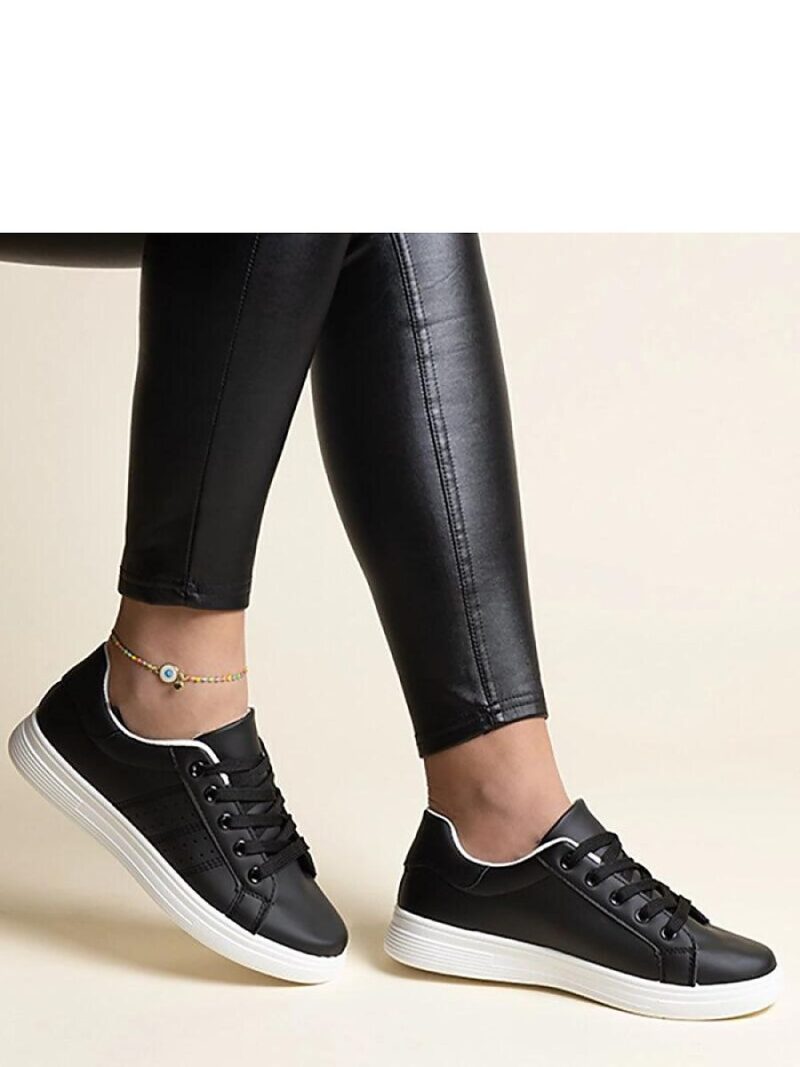 Czarne sneakersy eko skóra Cathleen - Solea - obrazek 2
