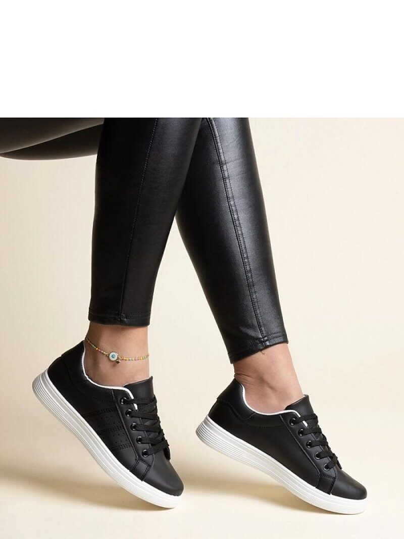 Czarne sneakersy eko skóra Cathleen - Solea - obrazek 3