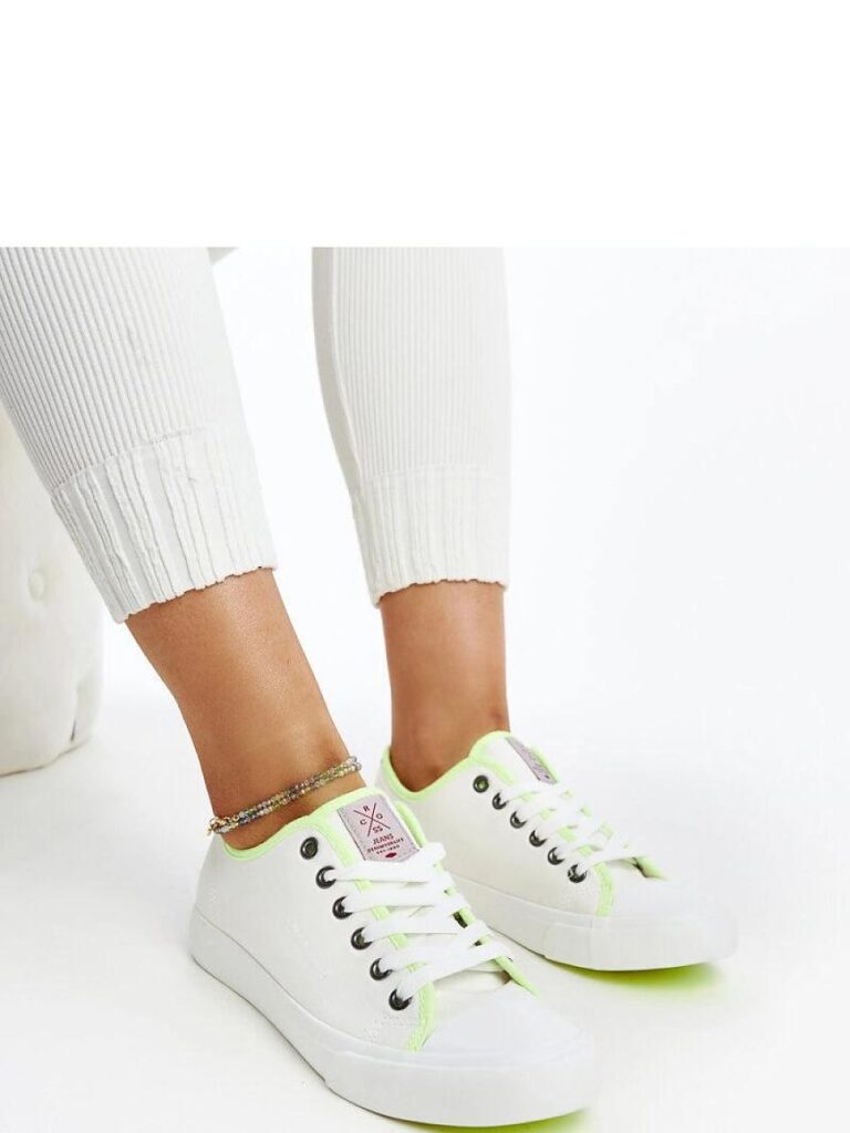 Białe damskie trampki z kolorem CROSS JEANS - Solea