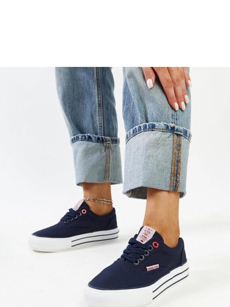 Granatowe damskie trampki na grubej podeszwie CROSS JEANS - Solea - obrazek 4