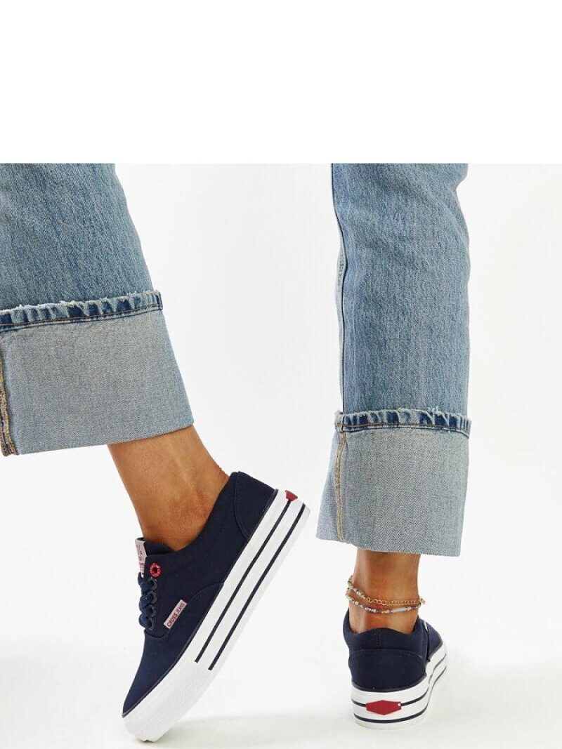 Granatowe damskie trampki na grubej podeszwie CROSS JEANS - Solea - obrazek 6