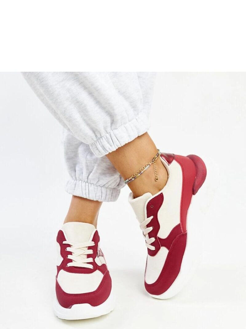 Beżowo-czerwone sneakersy na platformie Nereida - Solea - obrazek 3