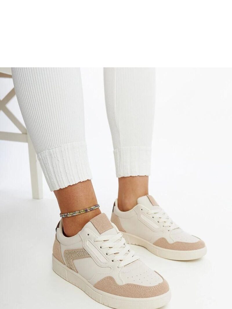Beżowe sneakersy z brokatem Juwan - Solea - obrazek 2