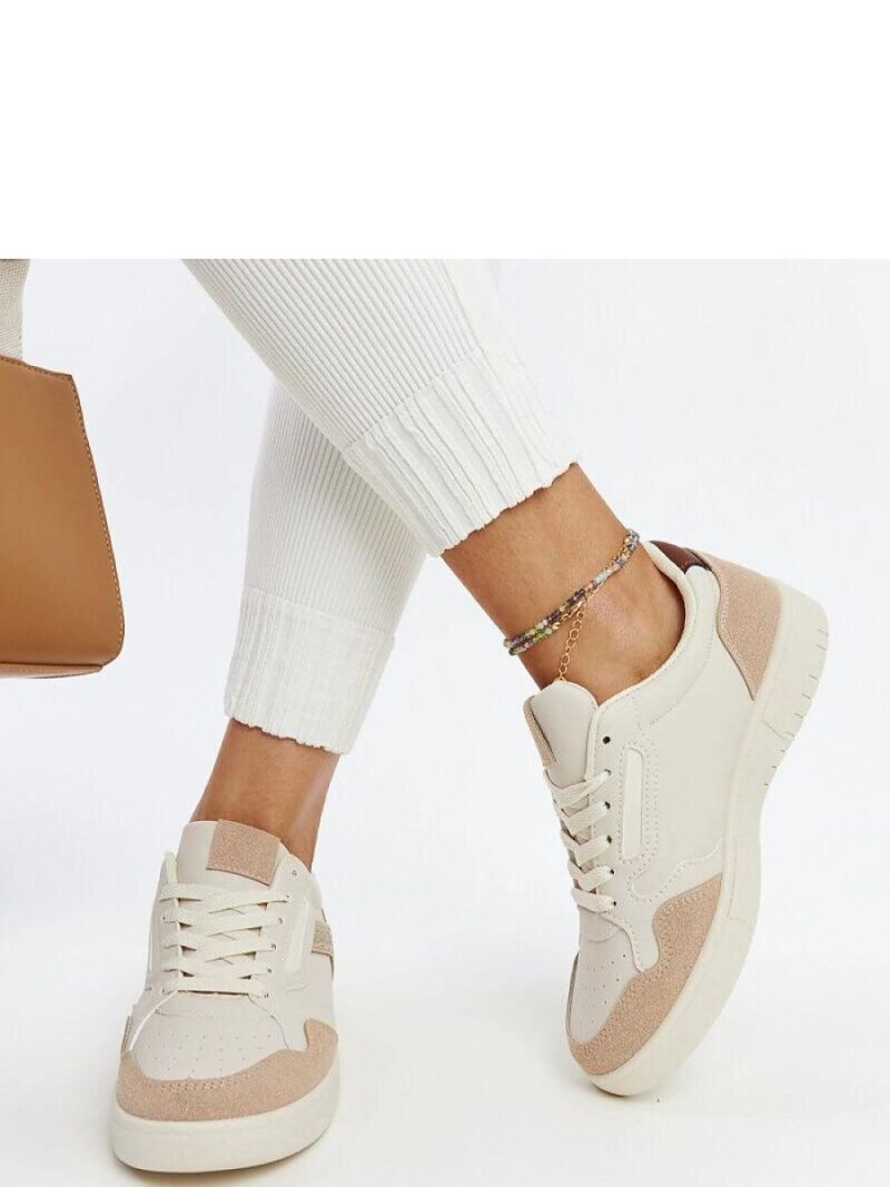 Beżowe sneakersy z brokatem Juwan - Solea - obrazek 3