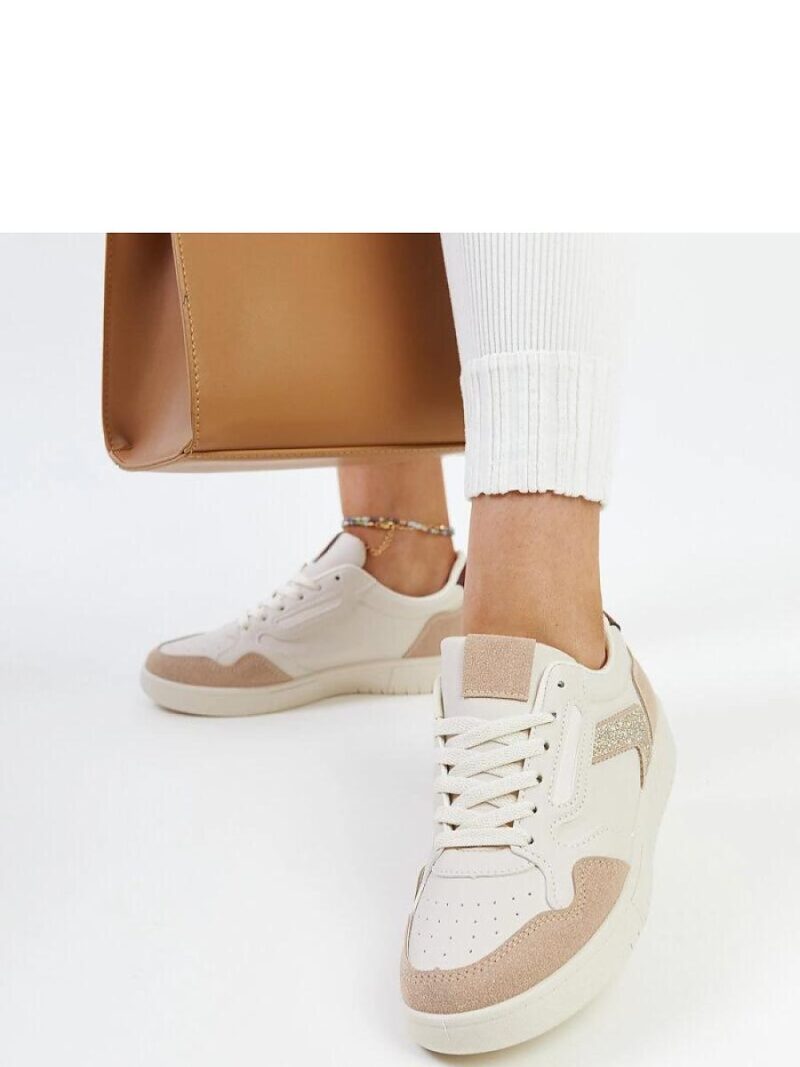 Beżowe sneakersy z brokatem Juwan - Solea - obrazek 4