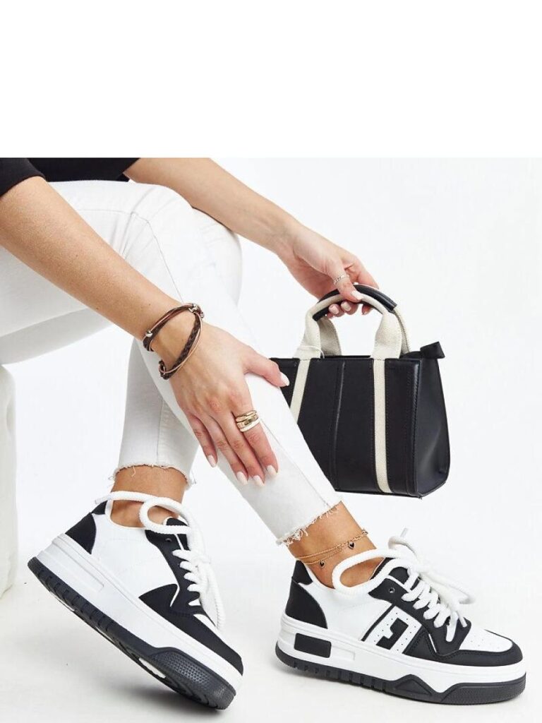 Czarno-białe sneakersy na grubej podeszwie Galit - Solea