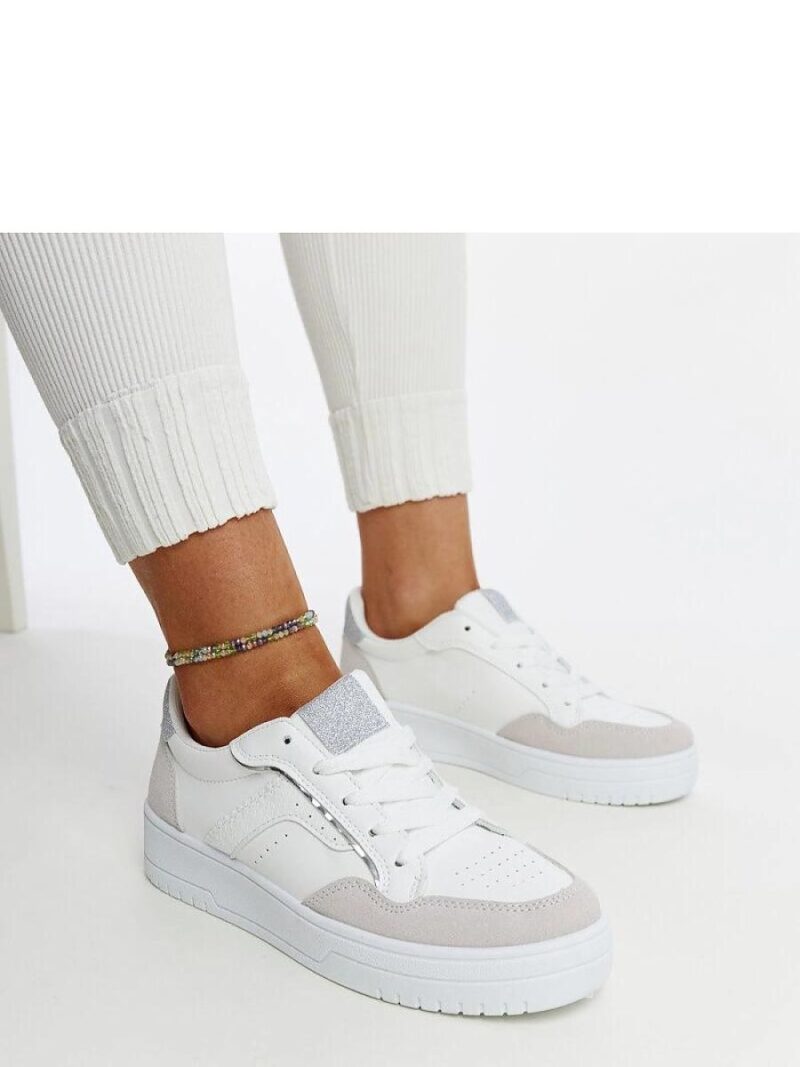 Białe-szare sneakersy na platformie Walda - Solea - obrazek 2