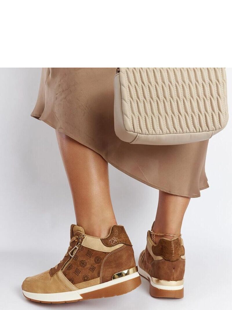 Brązowe sneakersy na koturnie Knoxville - Solea - obrazek 3
