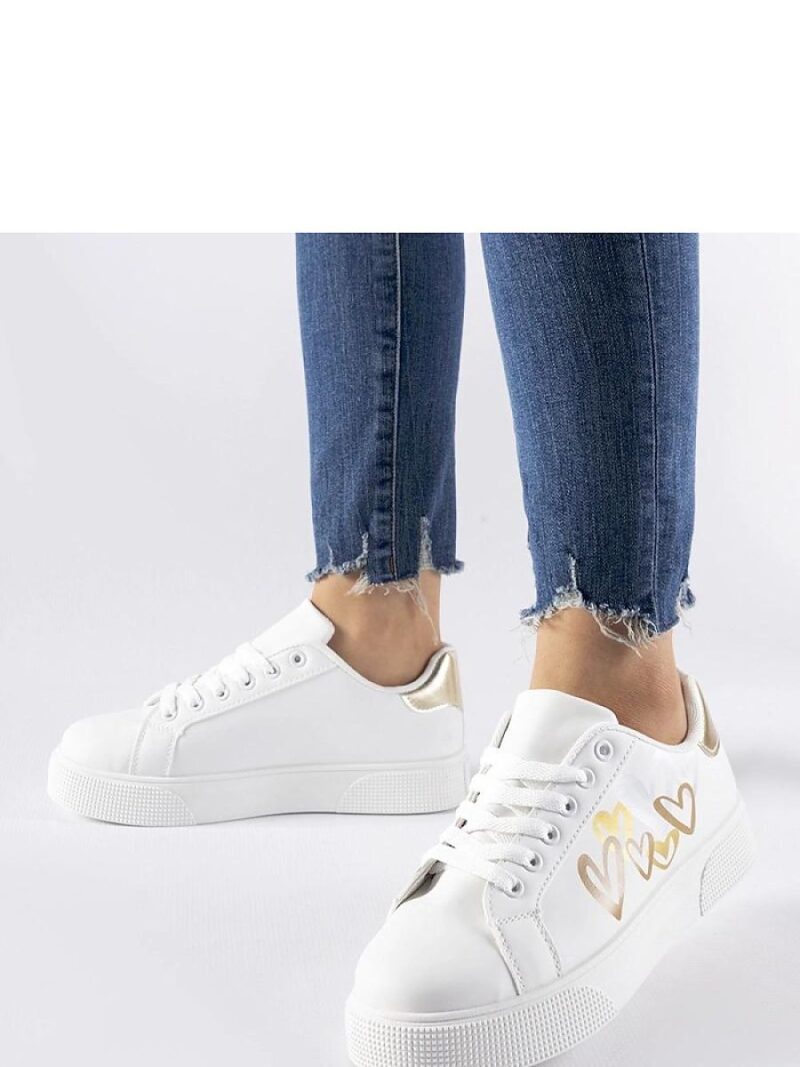 Biało-złote sneakersy na platformie Montclair - Solea - obrazek 2