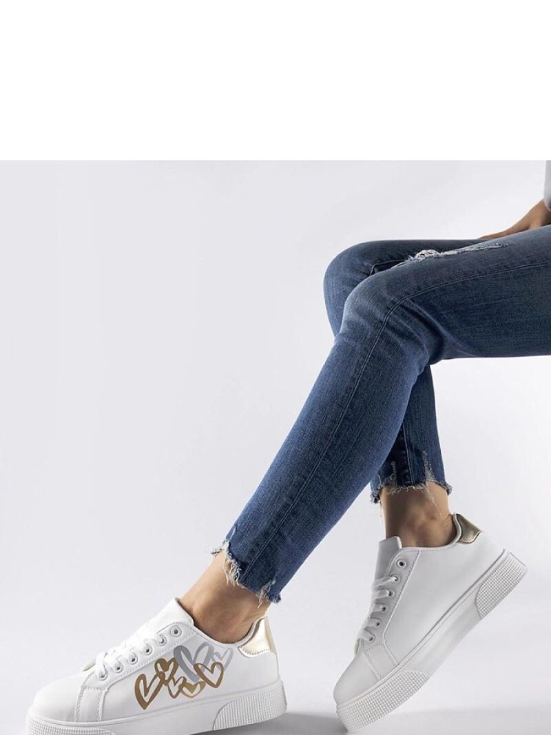 Biało-złote sneakersy na platformie Montclair - Solea - obrazek 3