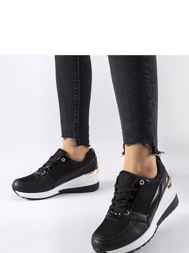 Czarne sneakersy na koturnie Gauvin - Solea