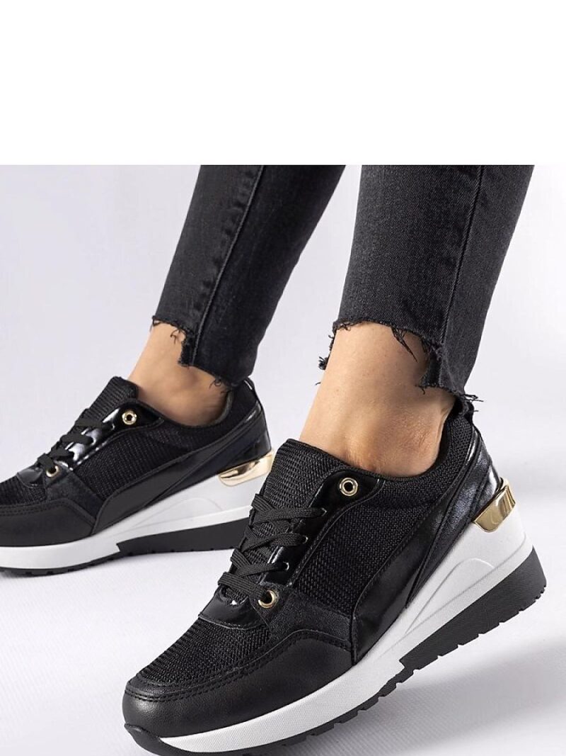 Czarne sneakersy na koturnie Gauvin - Solea - obrazek 2