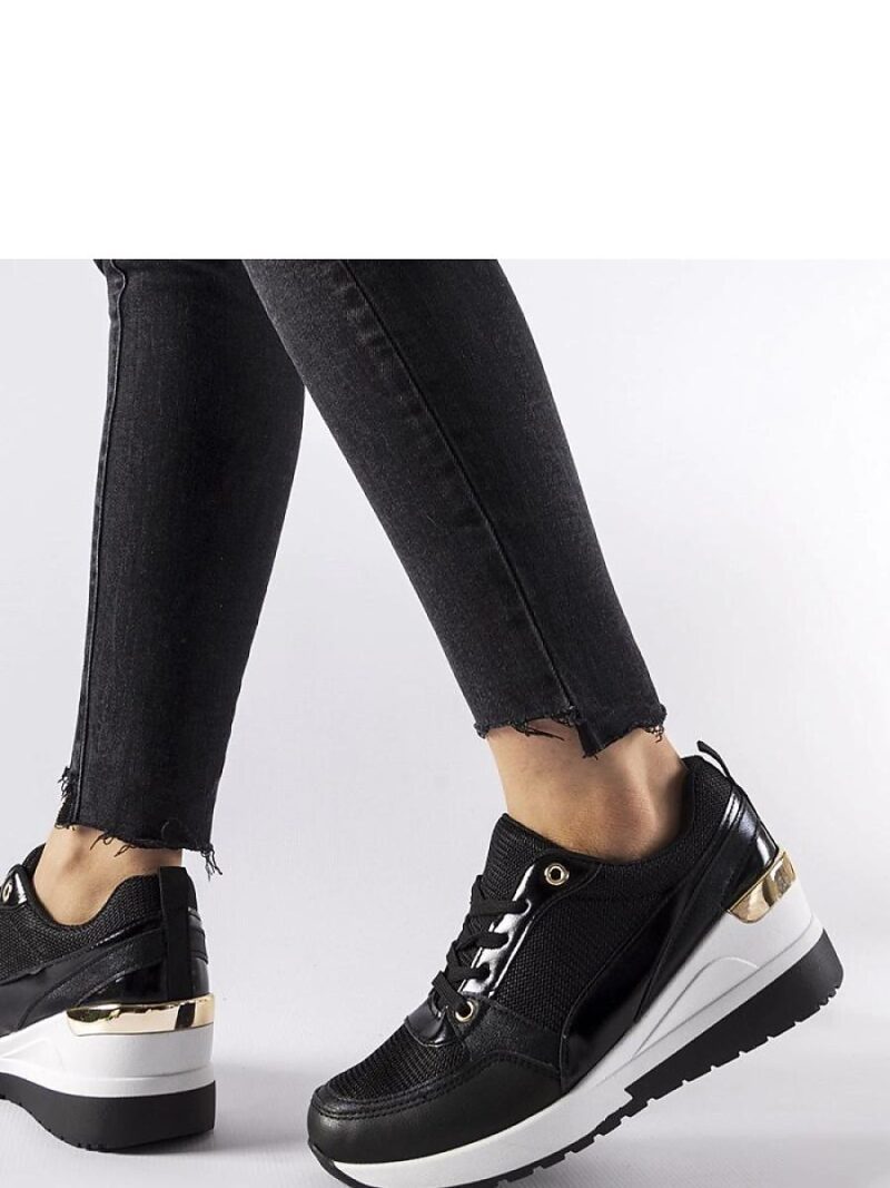 Czarne sneakersy na koturnie Gauvin - Solea - obrazek 3