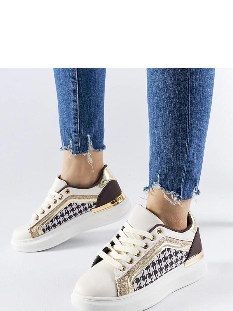 Brązowo-beżowe sneakersy z brokatem Briercliff - Solea - obrazek 3
