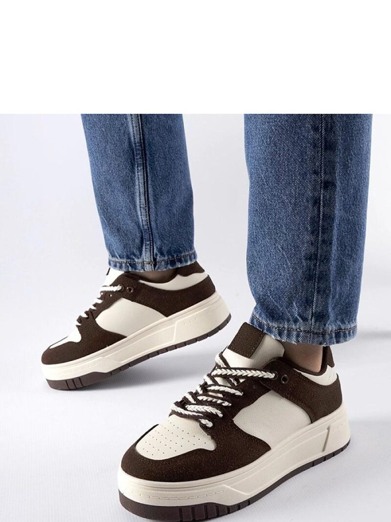 Brązowe sneakersy na platformie Crim - Solea