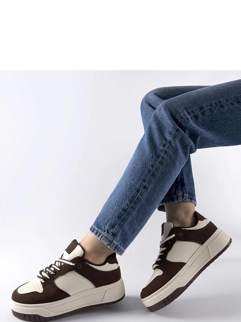 Brązowe sneakersy na platformie Crim - Solea - obrazek 2