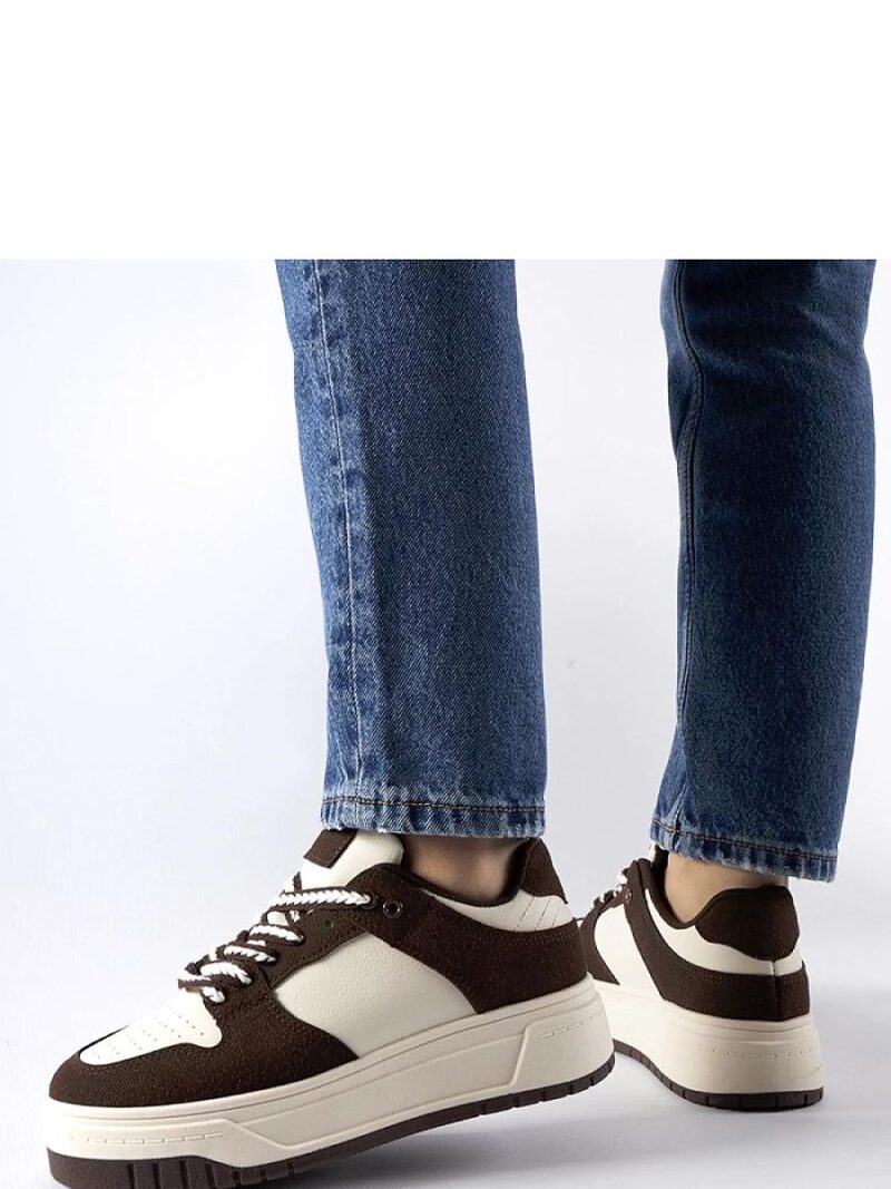 Brązowe sneakersy na platformie Crim - Solea - obrazek 3