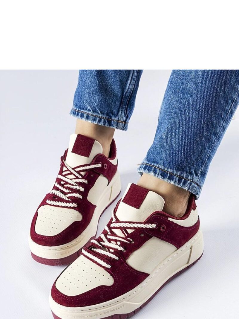 Bordowe sneakersy na platformie Crim - Solea