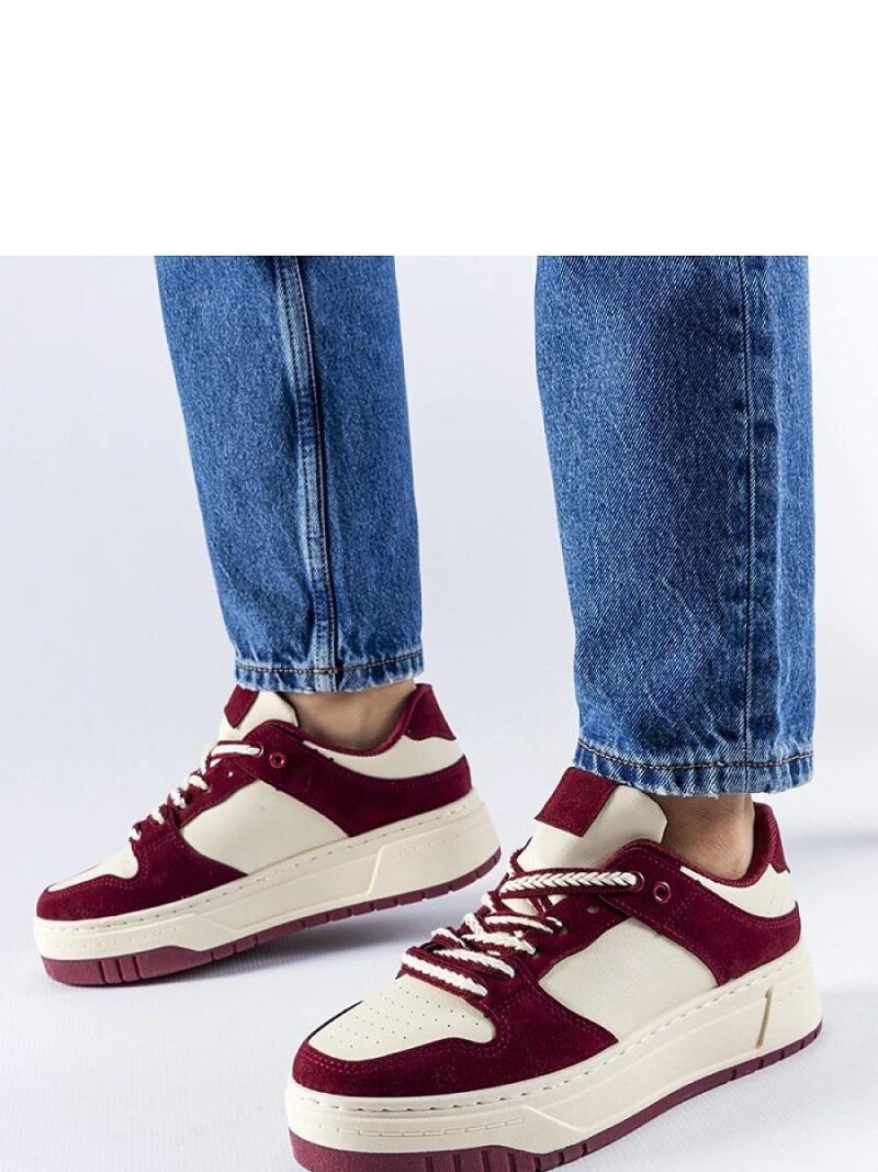 Bordowe sneakersy na platformie Crim - Solea - obrazek 2